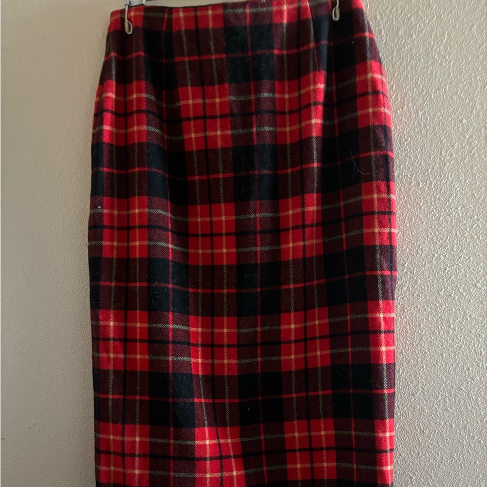 Vintage GAP Red and Black Plaid Tartan Wrap Skirt EPOC Size 10